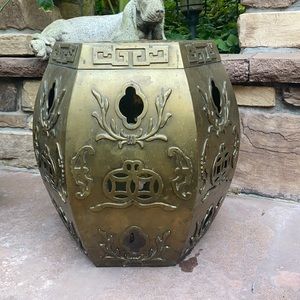 Brass Stool Decorative Crafts Inc asian flair AUTHENTIC Designer seat Home Decor